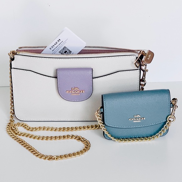 Coach Authentic Leather Poppy Color-Block Crossbody with Detachable Card Case - Picture 7 of 16